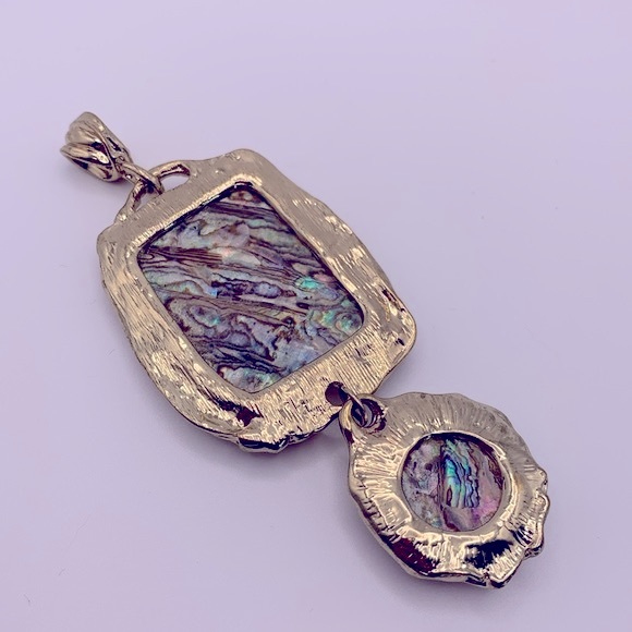 💝Vintage Brutalist Golden Costume Pendant - Picture 3 of 4